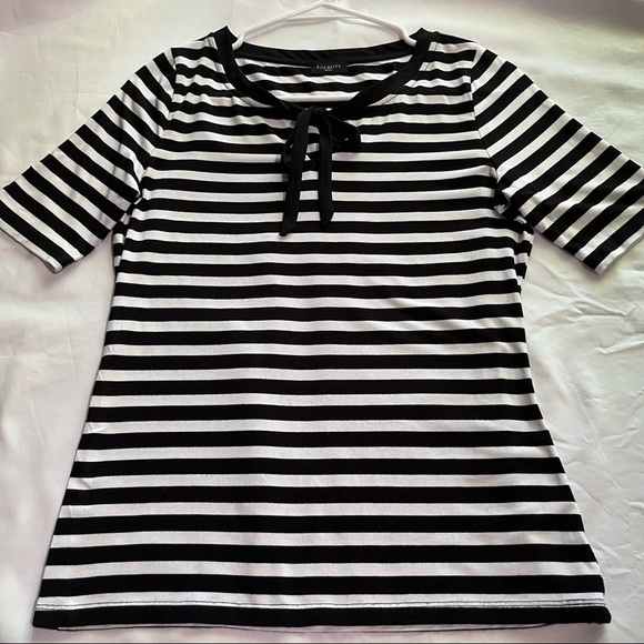 Talbot Medium Black and White Striped Tops  Women - Picture 14 of 16